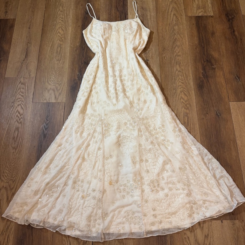 Vintage Y2K 100% Silk Beaded Dress Vintage Beaded Dress Vintage Wedding Dress